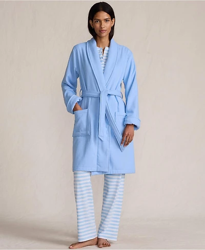 Lands' End Women's Cotton Terry Knee Length Spa Bath Robe