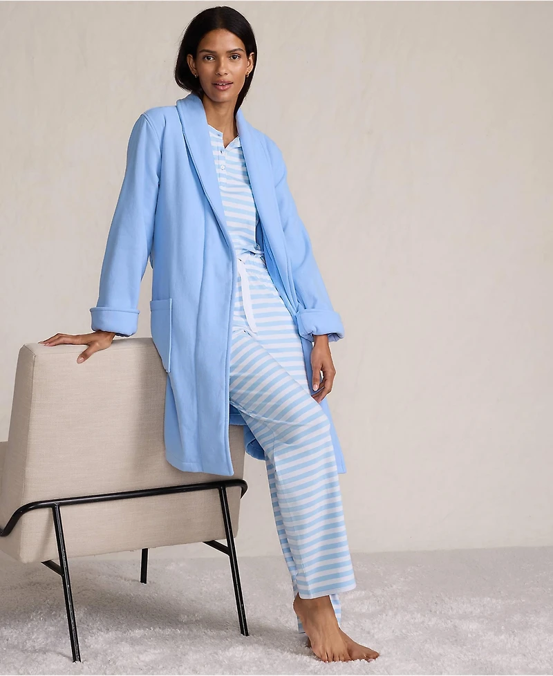 Lands' End Women's Cotton Terry Knee Length Spa Bath Robe