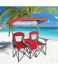 Akiudex portable folding camping canopy chairs with cup holder