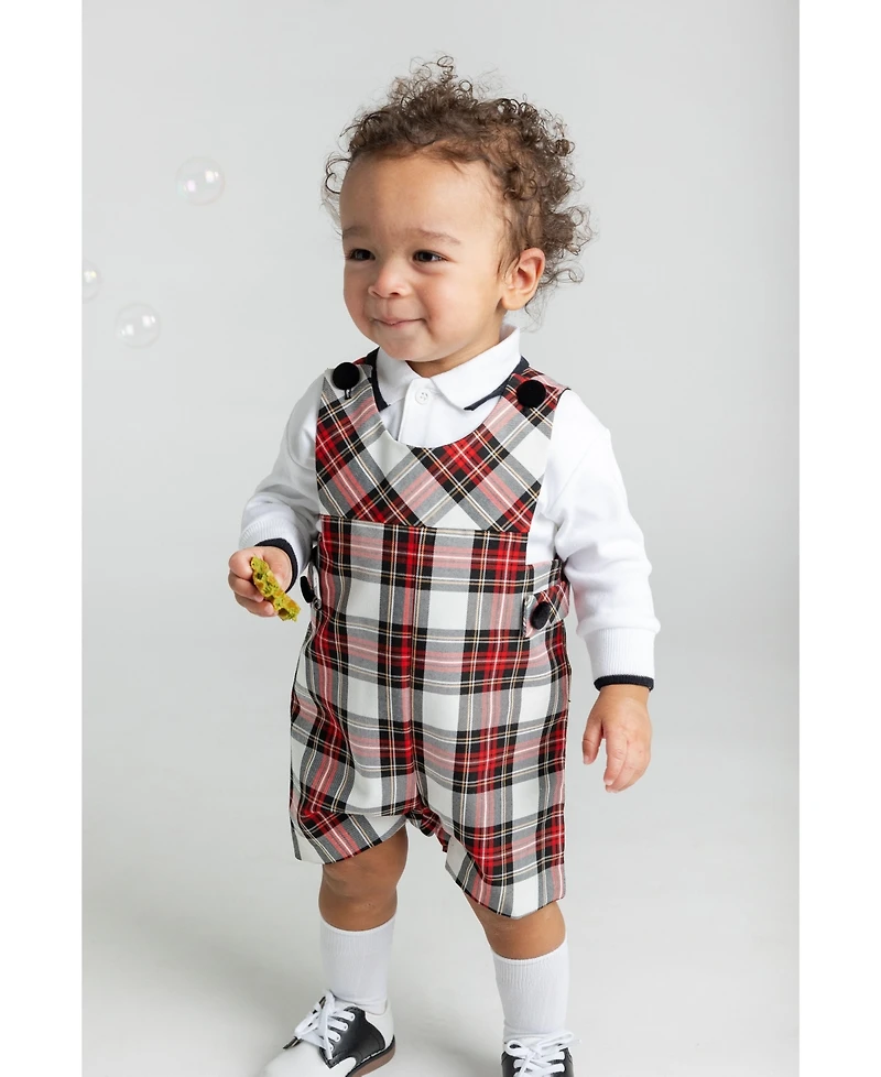 Florence Eiseman Baby Boys Plaid Shortall
