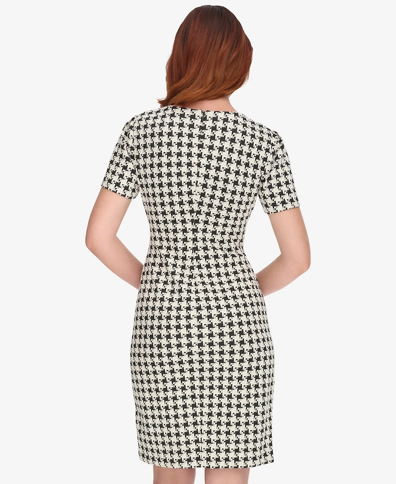 Tommy Hilfiger Women's Houndstooth Pattern Sheath Dress