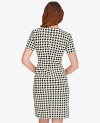 Tommy Hilfiger Women's Houndstooth Pattern Sheath Dress
