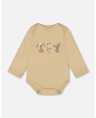 Deux par Baby Boy Cotton Onesie Light Caramel