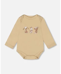 Deux par Baby Boy Cotton Onesie Light Caramel