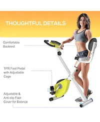 Soozier|Homcom Foldable Upright Training X-Bike with Magnetic Resisce