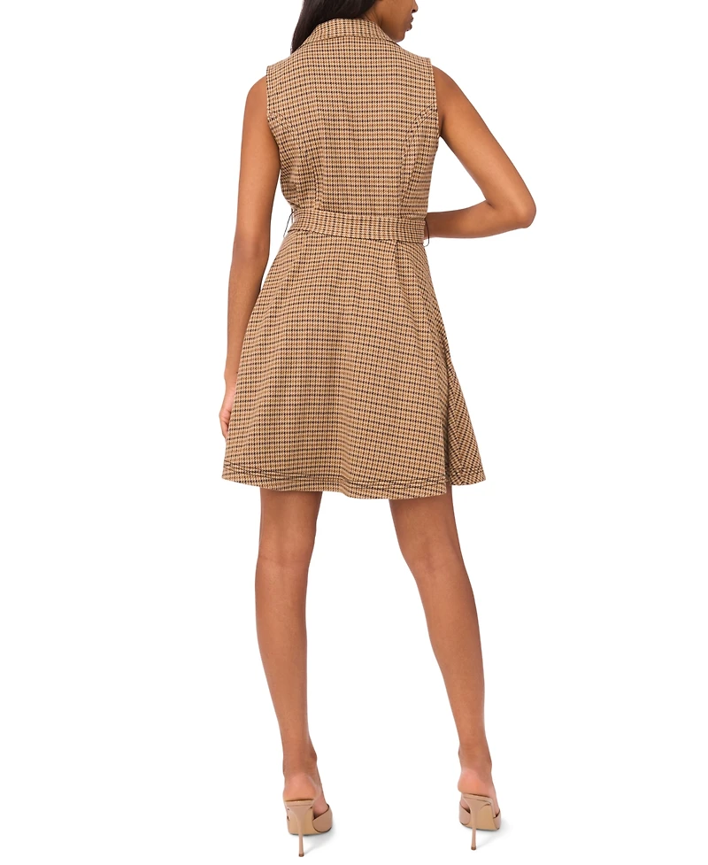 Msk Women's Sleeveless V-Neck Fit & Flare Dress