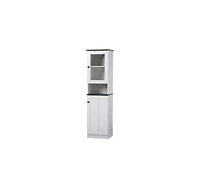 Baxton Studio Lauren Modern and Contemporary Two-tone White and Dark Brown Buffet and Hutch Kitchen Cabinet