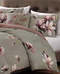 Bebejan Purple Lilies Bedding 5 Piece King Size Reversible Comforter Set