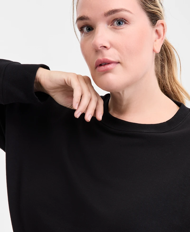 Id Ideology Plus Relaxed Crewneck Fleece Sweatshirt, Macy's Exclusive