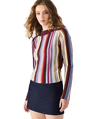 Steve Madden Women's Serra Stripe Rib Mix Knit Sweater