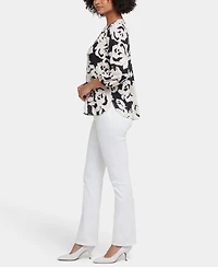 Nydj Women's Pintuck Split Round Neck Top