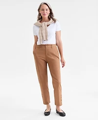 Style & Co Women's High-Rise Button-Hem Straight-Leg Pants, Macy's Exclusive