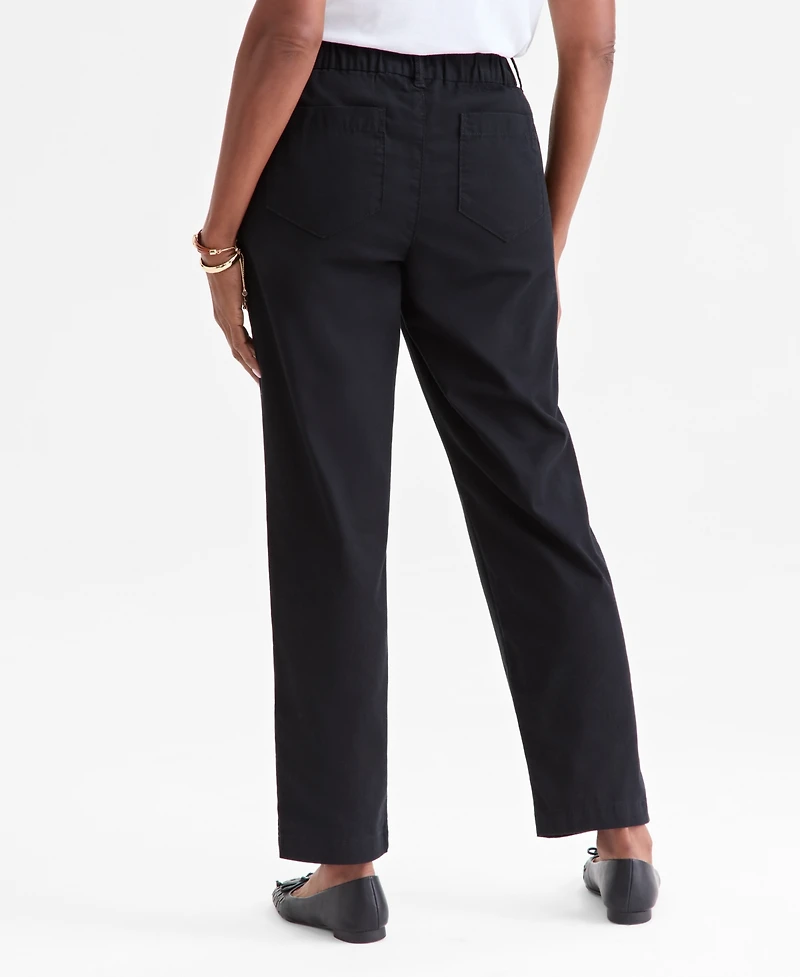 Style & Co Women's High-Rise Button-Hem Straight-Leg Pants, Macy's Exclusive