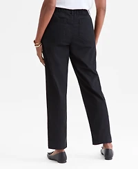 Style & Co Women's High-Rise Button-Hem Straight-Leg Pants, Macy's Exclusive