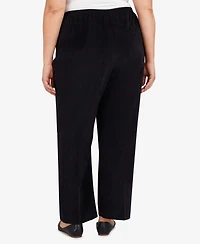 Alfred Dunner Plus Classic Corduroy Elastic Waist Medium Length Pants