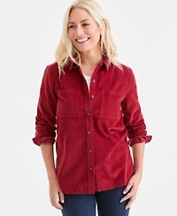 Style Co Womens Cotton Corduroy Overshirt Created For Macys