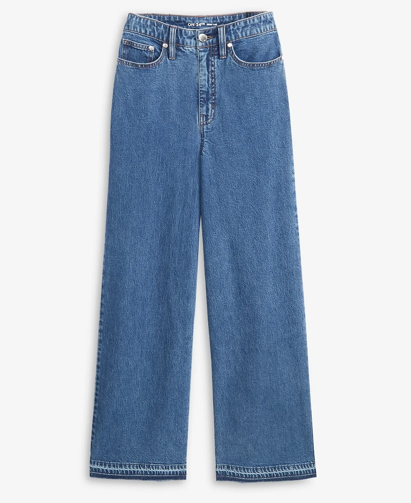 On 34th Women's Wide-Leg Released-Hem Jeans, Macy's Exclusive