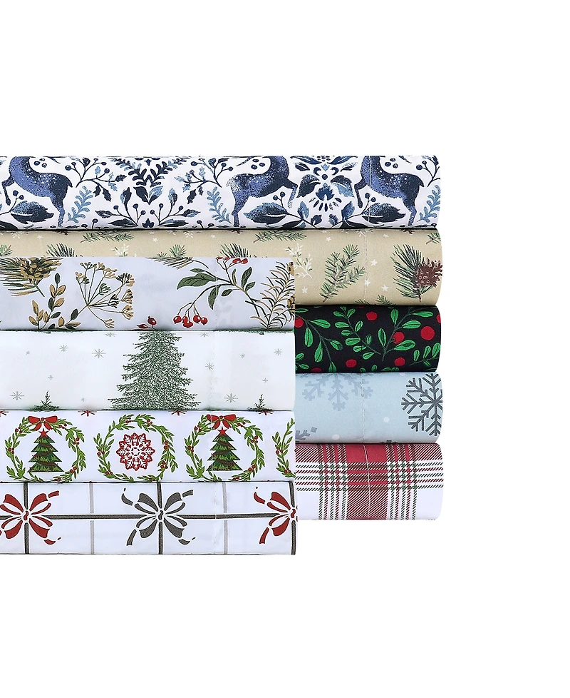 Sanders Holiday Printed Microfiber 3-Pc. Sheet Set, Twin