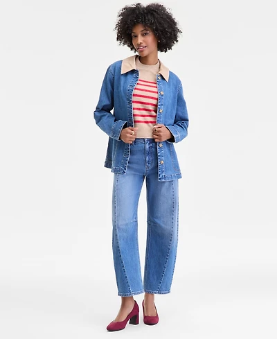 On 34th Women's Denim Corduroy Collar Jacket, Macy's Exclusive