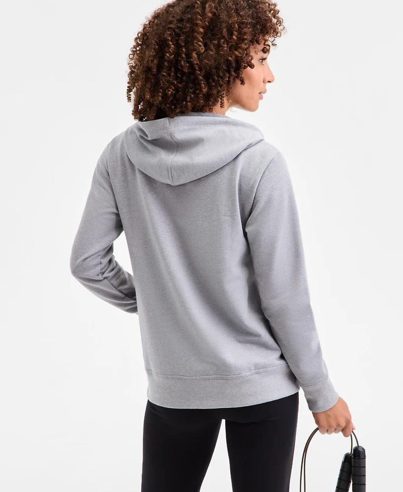 Id Ideology Women's Relaxed Zip-Front Long-Sleeve Fleece Hoodie, Created for Macy's