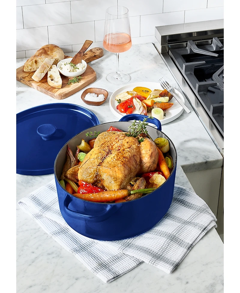 The Cellar Enameled Cast Iron 7-Qt. Dutch Oven Blue, Macy's Exclusive