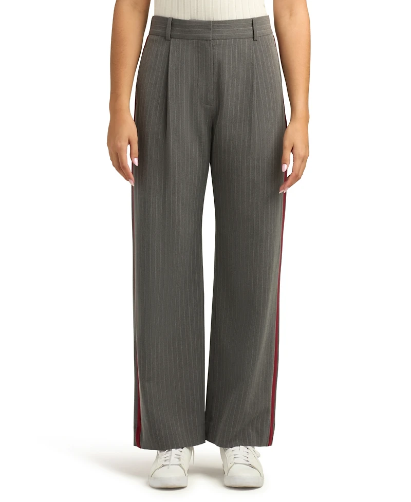 Bcx Juniors High-Rise Pinstripe Wide-Leg Pants