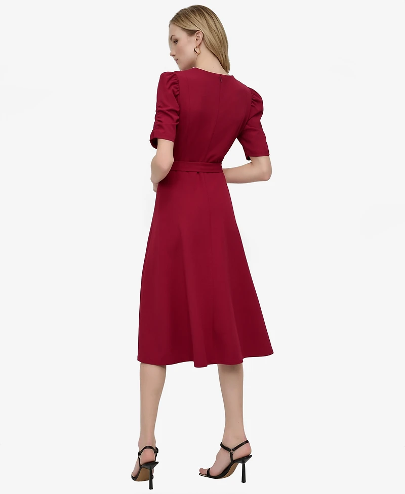 Dkny Women's Ruched-Sleeve Midi Dress