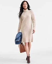 Style & Co Women's Ribbed Turtleneck Sweater Dress, Macy's Exclusive