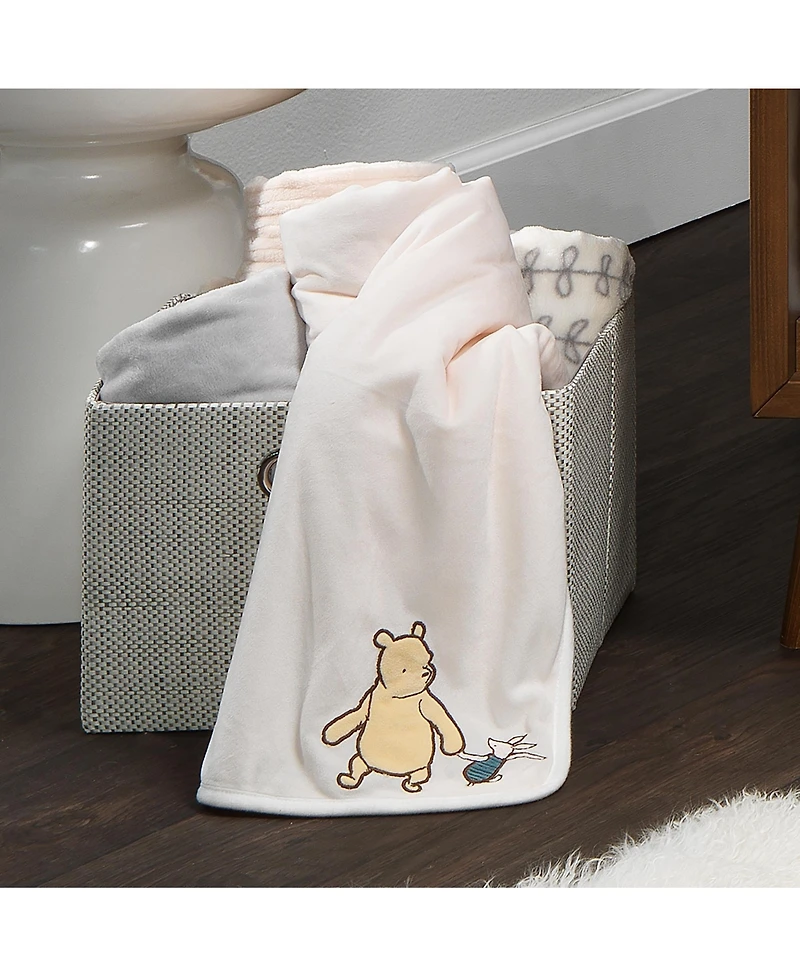 Lambs & Ivy Baby Disney Storytime Pooh Ultra Soft Fleece Blanket - Cream