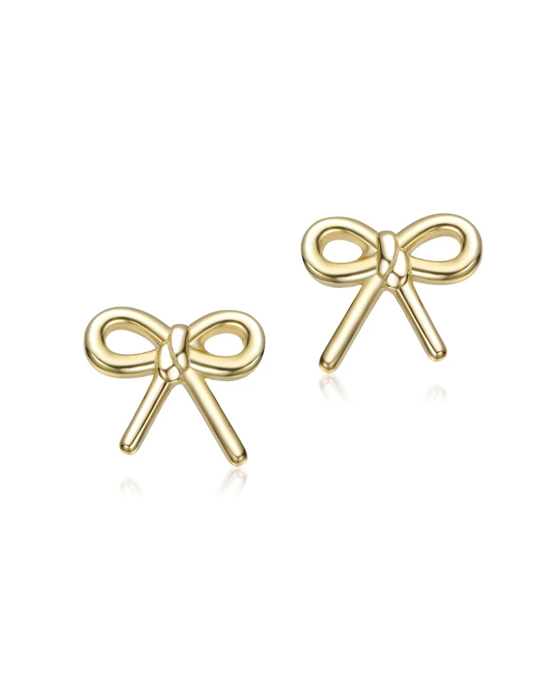 Kids 14K Gold Plated Bow Knot Stud Earrings