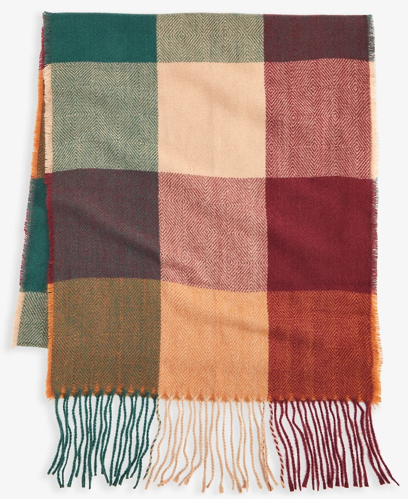 Style & Co Women's Chevron Weave Buffalo Plaid Scarf, Macy's Exclusive