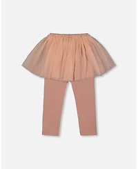 Deux par Girl Leggings with Tulle Skirt Dusty Pink - Child