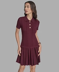 Bcbg Women's Drop-Waist Pleated-Skirt Mini Dress