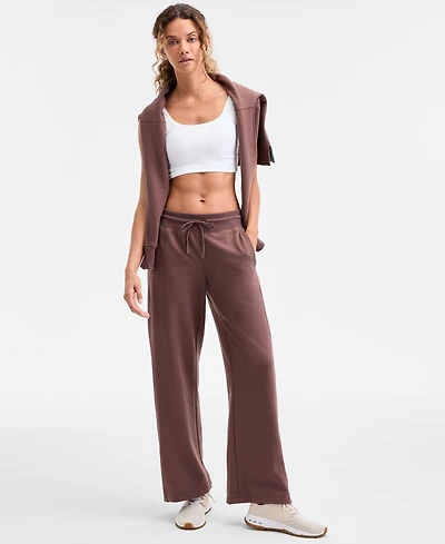 Id Ideology Women's Relaxed High-Rise Flare-Leg Fleece Pants, Macy's Exclusive