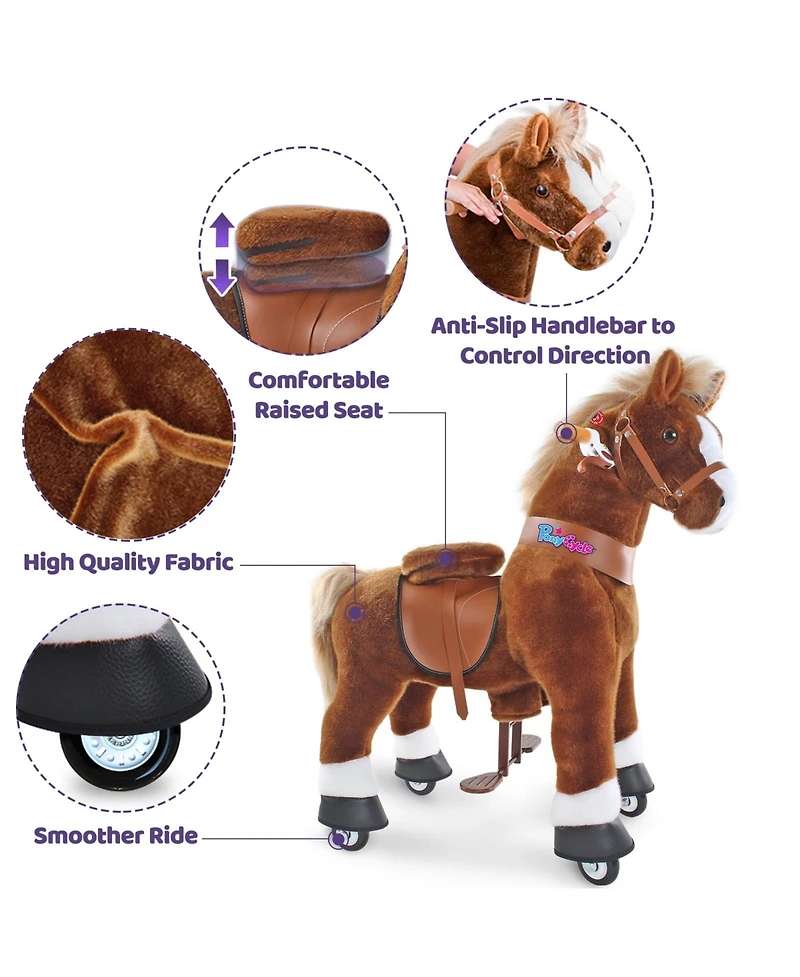 PonyCycle Ride-on Horse Chocolate Model U Size 5 for Age 7-12