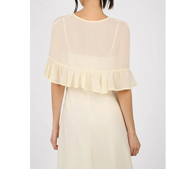 WeWoreWhat Ruffle Shawl Collar Maxi Dress