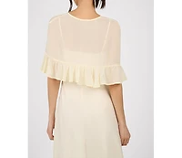 WeWoreWhat Ruffle Shawl Collar Maxi Dress
