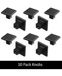 Heritage Designs Tempo: Square Knob 10pk - Matte Black