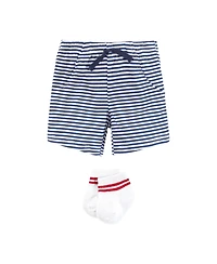 Hudson Baby Boys Bodysuit Outfit with Shorts and Socks