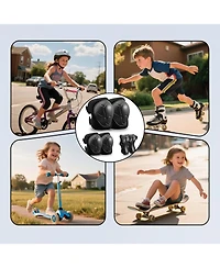 Gyroshoes Kids Protective Gear Set Knee Pads for 3-14 Years Toddler and Elbow with Wrist Guards 3 1 Skating Cycling Bike,Biking