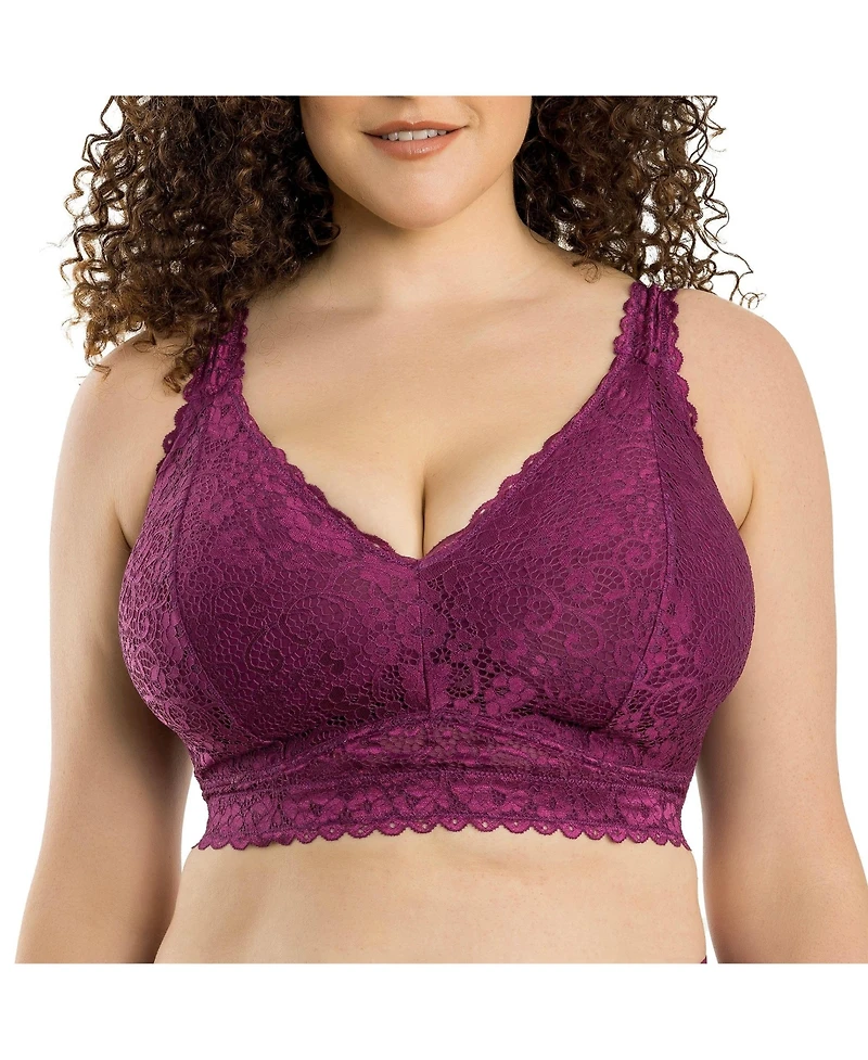 Parfait Women's Adriana Wire-Free Lace Bralette, Blackberry, 30I