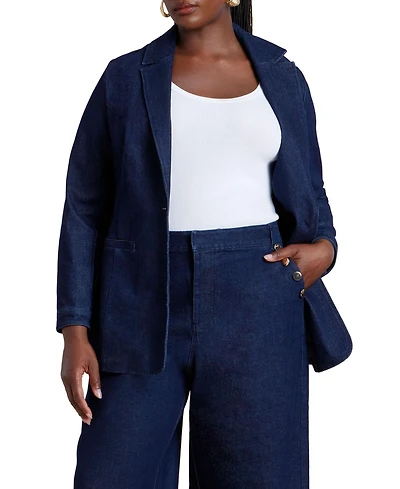 Eloquii Women's Plus Denim Blazer