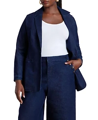 Eloquii Women's Plus Denim Blazer