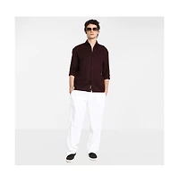 Campus Sutra Men's Burgundy Red Solid Utility Shirt