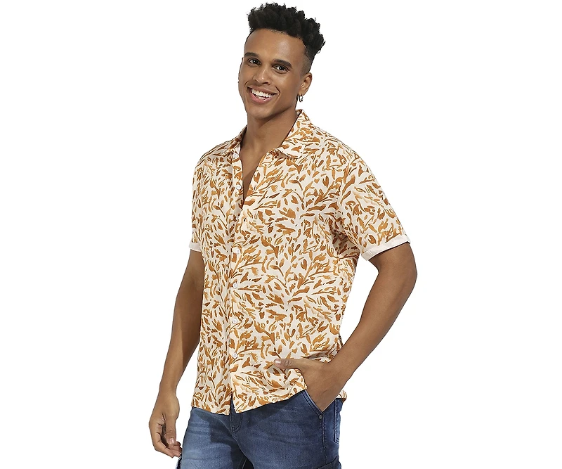 Campus Sutra Men's Foliage Strokes Shirt