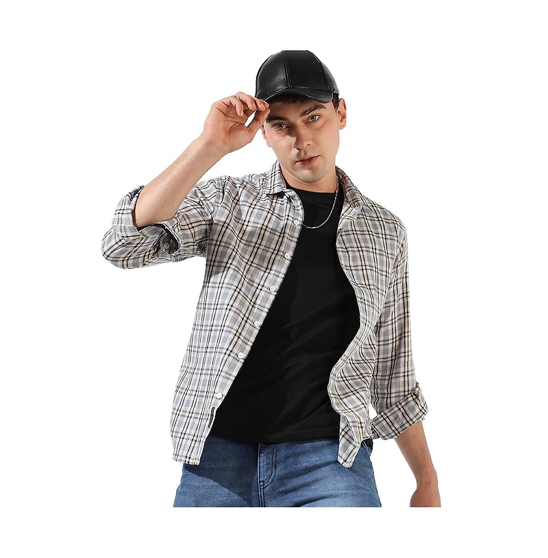 Campus Sutra Men's Multicolour Checkered Regular Fit Casual Shirt