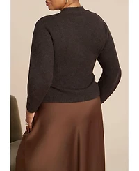 Eloquii Women's Plus Structured Lurex Cardigan