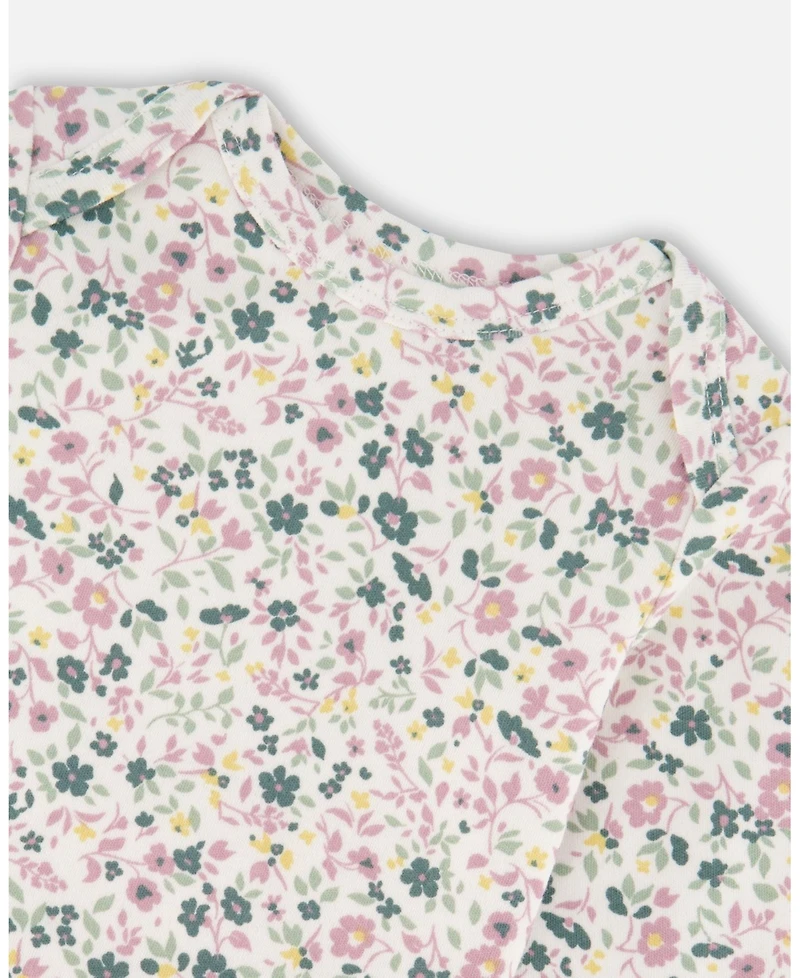 Deux par Baby Girl Cotton Bodysuit and Sleeveless Overalls Set Jade Green