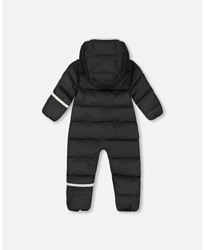 Deux par Baby Boys or Girls One-Piece Cloud Compressible Snowsuit Designed for Car Seat Black