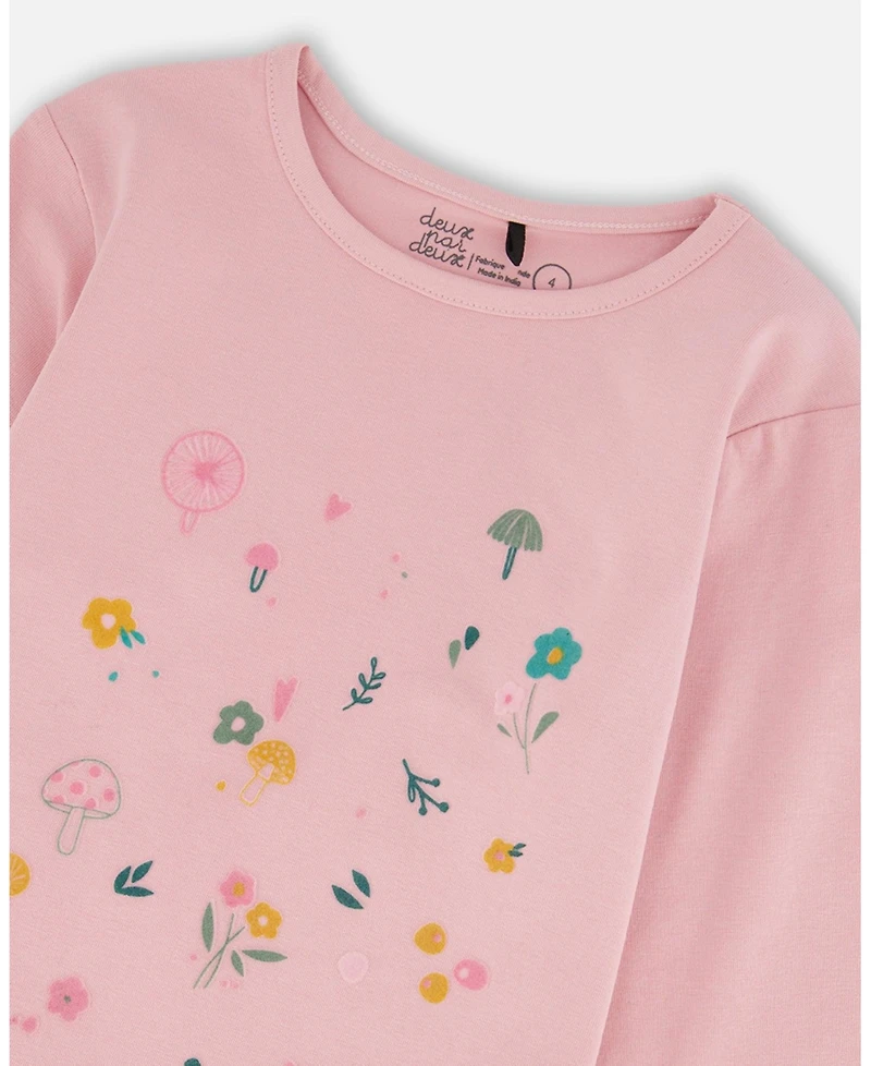 Deux par Big Girls Cotton Long Sleeve T-Shirt Dusty Pink